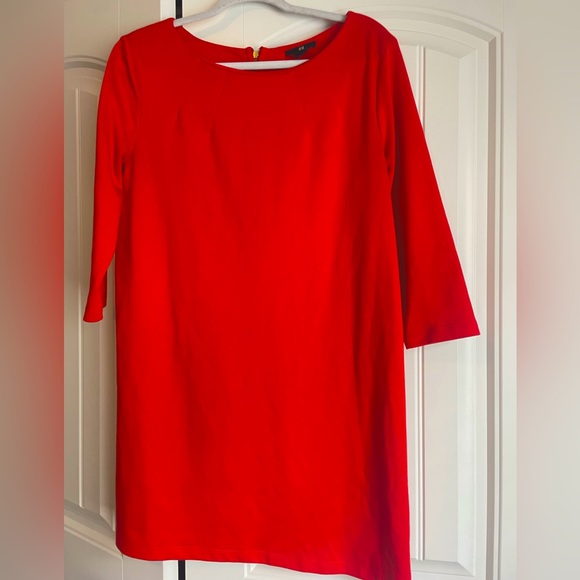 H & M WOMEN ORANGE LONG SLEEVE DRESS SIZE M - Picture 1 of 8